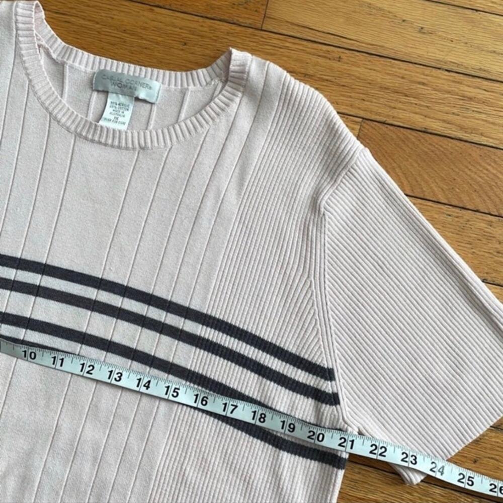 Womens Size 1x Pink Casual Corner Sweater Pink and gray 55% acrylic 45% cotton - Picture 4 of 5